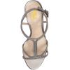 imageFSJ Women Casual TStrap Sandal Open Toe Stacked Kitten Heel Strappy Rhinestone Shoe Size 415 USGrey Studded Crystal Heel