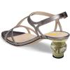 imageFSJ Women Casual TStrap Sandal Open Toe Stacked Kitten Heel Strappy Rhinestone Shoe Size 415 USGrey Studded Crystal Heel
