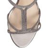 imageFSJ Women Casual TStrap Sandal Open Toe Stacked Kitten Heel Strappy Rhinestone Shoe Size 415 USGrey Studded Crystal Heel