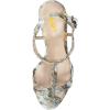 imageFSJ Women Casual TStrap Sandal Open Toe Stacked Kitten Heel Strappy Rhinestone Shoe Size 415 USMarble