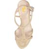 imageFSJ Women Casual TStrap Sandal Open Toe Stacked Kitten Heel Strappy Rhinestone Shoe Size 415 USNude Crystal Heel