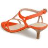 imageFSJ Women Casual TStrap Sandal Open Toe Stacked Kitten Heel Strappy Rhinestone Shoe Size 415 USOrange
