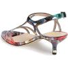 imageFSJ Women Casual TStrap Sandal Open Toe Stacked Kitten Heel Strappy Rhinestone Shoe Size 415 USPainting
