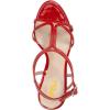 imageFSJ Women Casual TStrap Sandal Open Toe Stacked Kitten Heel Strappy Rhinestone Shoe Size 415 USRed