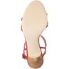 imageFSJ Women Casual TStrap Sandal Open Toe Stacked Kitten Heel Strappy Rhinestone Shoe Size 415 USRed