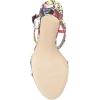 imageFSJ Women Casual TStrap Sandal Open Toe Stacked Kitten Heel Strappy Rhinestone Shoe Size 415 USRed Multi