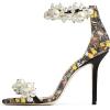 imageFSJ Women Fashion Dressy High Heel Stiletto Open Toe Pump Sandal Full Pearls Ankle Strap Back Zipper Party Wedding Shoes Size 415 USButterfly