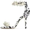 imageFSJ Women Fashion Dressy High Heel Stiletto Open Toe Pump Sandal Full Pearls Ankle Strap Back Zipper Party Wedding Shoes Size 415 USCow
