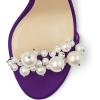imageFSJ Women Fashion Dressy High Heel Stiletto Open Toe Pump Sandal Full Pearls Ankle Strap Back Zipper Party Wedding Shoes Size 415 USDark Purple