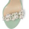 imageFSJ Women Fashion Dressy High Heel Stiletto Open Toe Pump Sandal Full Pearls Ankle Strap Back Zipper Party Wedding Shoes Size 415 USGrass Green