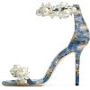 imageFSJ Women Fashion Dressy High Heel Stiletto Open Toe Pump Sandal Full Pearls Ankle Strap Back Zipper Party Wedding Shoes Size 415 USPainting