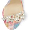 imageFSJ Women Fashion Dressy High Heel Stiletto Open Toe Pump Sandal Full Pearls Ankle Strap Back Zipper Party Wedding Shoes Size 415 USPink Rhombus