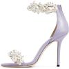 imageFSJ Women Fashion Dressy High Heel Stiletto Open Toe Pump Sandal Full Pearls Ankle Strap Back Zipper Party Wedding Shoes Size 415 USPurple
