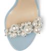 imageFSJ Women Fashion Dressy High Heel Stiletto Open Toe Pump Sandal Full Pearls Ankle Strap Back Zipper Party Wedding Shoes Size 415 USSky Blue