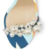 imageFSJ Women Fashion Dressy High Heel Stiletto Open Toe Pump Sandal Full Pearls Ankle Strap Back Zipper Party Wedding Shoes Size 415 USTown