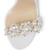 imageFSJ Women Fashion Dressy High Heel Stiletto Open Toe Pump Sandal Full Pearls Ankle Strap Back Zipper Party Wedding Shoes Size 415 USWhite
