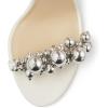 imageFSJ Women Fashion Dressy High Heel Stiletto Open Toe Pump Sandal Full Pearls Ankle Strap Back Zipper Party Wedding Shoes Size 415 USWhite Silver