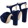 imageFSJ Women Platform Chunky Block High Heel Sandals Peep Toe Ankle Strap Party Evening Dress Pumps Shoes Size 415 USBlue
