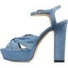 imageFSJ Women Platform Chunky Block High Heel Sandals Peep Toe Ankle Strap Party Evening Dress Pumps Shoes Size 415 USBlue Denim