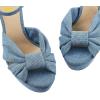 imageFSJ Women Platform Chunky Block High Heel Sandals Peep Toe Ankle Strap Party Evening Dress Pumps Shoes Size 415 USBlue Denim