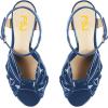 imageFSJ Women Platform Chunky Block High Heel Sandals Peep Toe Ankle Strap Party Evening Dress Pumps Shoes Size 415 USBlue Patent Leather