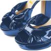 imageFSJ Women Platform Chunky Block High Heel Sandals Peep Toe Ankle Strap Party Evening Dress Pumps Shoes Size 415 USBlue Patent Leather