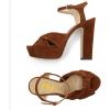 imageFSJ Women Platform Chunky Block High Heel Sandals Peep Toe Ankle Strap Party Evening Dress Pumps Shoes Size 415 USBrown