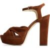 imageFSJ Women Platform Chunky Block High Heel Sandals Peep Toe Ankle Strap Party Evening Dress Pumps Shoes Size 415 USBrown