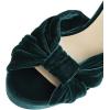 imageFSJ Women Platform Chunky Block High Heel Sandals Peep Toe Ankle Strap Party Evening Dress Pumps Shoes Size 415 USDark Green Velvet