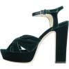imageFSJ Women Platform Chunky Block High Heel Sandals Peep Toe Ankle Strap Party Evening Dress Pumps Shoes Size 415 USDark Green Velvet