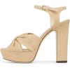 imageFSJ Women Platform Chunky Block High Heel Sandals Peep Toe Ankle Strap Party Evening Dress Pumps Shoes Size 415 USFlaxen