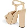 imageFSJ Women Platform Chunky Block High Heel Sandals Peep Toe Ankle Strap Party Evening Dress Pumps Shoes Size 415 USFlaxen