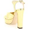 imageFSJ Women Platform Chunky Block High Heel Sandals Peep Toe Ankle Strap Party Evening Dress Pumps Shoes Size 415 USGolden
