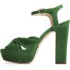 imageFSJ Women Platform Chunky Block High Heel Sandals Peep Toe Ankle Strap Party Evening Dress Pumps Shoes Size 415 USGreen