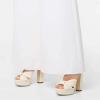 imageFSJ Women Platform Chunky Block High Heel Sandals Peep Toe Ankle Strap Party Evening Dress Pumps Shoes Size 415 USIvory White