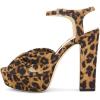 imageFSJ Women Platform Chunky Block High Heel Sandals Peep Toe Ankle Strap Party Evening Dress Pumps Shoes Size 415 USLeopard Print Suede