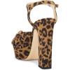 imageFSJ Women Platform Chunky Block High Heel Sandals Peep Toe Ankle Strap Party Evening Dress Pumps Shoes Size 415 USLeopard Print Suede