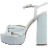 imageFSJ Women Platform Chunky Block High Heel Sandals Peep Toe Ankle Strap Party Evening Dress Pumps Shoes Size 415 USLight Blue Denim