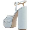 imageFSJ Women Platform Chunky Block High Heel Sandals Peep Toe Ankle Strap Party Evening Dress Pumps Shoes Size 415 USLight Blue Denim