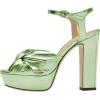 imageFSJ Women Platform Chunky Block High Heel Sandals Peep Toe Ankle Strap Party Evening Dress Pumps Shoes Size 415 USLight Green