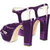 imageFSJ Women Platform Chunky Block High Heel Sandals Peep Toe Ankle Strap Party Evening Dress Pumps Shoes Size 415 USPurple Patent Leather