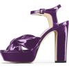 imageFSJ Women Platform Chunky Block High Heel Sandals Peep Toe Ankle Strap Party Evening Dress Pumps Shoes Size 415 USPurple Patent Leather