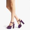 imageFSJ Women Platform Chunky Block High Heel Sandals Peep Toe Ankle Strap Party Evening Dress Pumps Shoes Size 415 USPurple Patent Leather