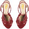 imageFSJ Women Platform Chunky Block High Heel Sandals Peep Toe Ankle Strap Party Evening Dress Pumps Shoes Size 415 USRed Patent Leather