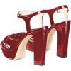 imageFSJ Women Platform Chunky Block High Heel Sandals Peep Toe Ankle Strap Party Evening Dress Pumps Shoes Size 415 USRed Patent Leather