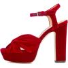 imageFSJ Women Platform Chunky Block High Heel Sandals Peep Toe Ankle Strap Party Evening Dress Pumps Shoes Size 415 USRed Velvet