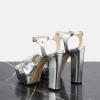 imageFSJ Women Platform Chunky Block High Heel Sandals Peep Toe Ankle Strap Party Evening Dress Pumps Shoes Size 415 USSilver