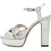 imageFSJ Women Platform Chunky Block High Heel Sandals Peep Toe Ankle Strap Party Evening Dress Pumps Shoes Size 415 USSilver