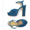 imageFSJ Women Platform Chunky Block High Heel Sandals Peep Toe Ankle Strap Party Evening Dress Pumps Shoes Size 415 USSteel Blue