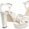 imageFSJ Women Platform Chunky Block High Heel Sandals Peep Toe Ankle Strap Party Evening Dress Pumps Shoes Size 415 USWhite Leather